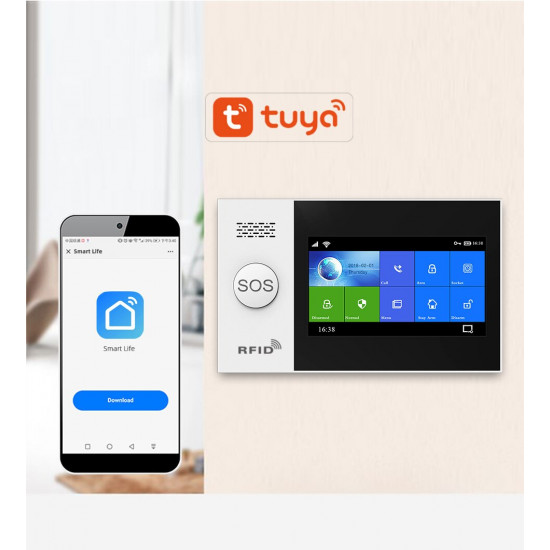 Système d'alarme de sécurité domestique sans fil wifi GSM 3G  Tuya PGST PG-107 compatible Alexa et google home